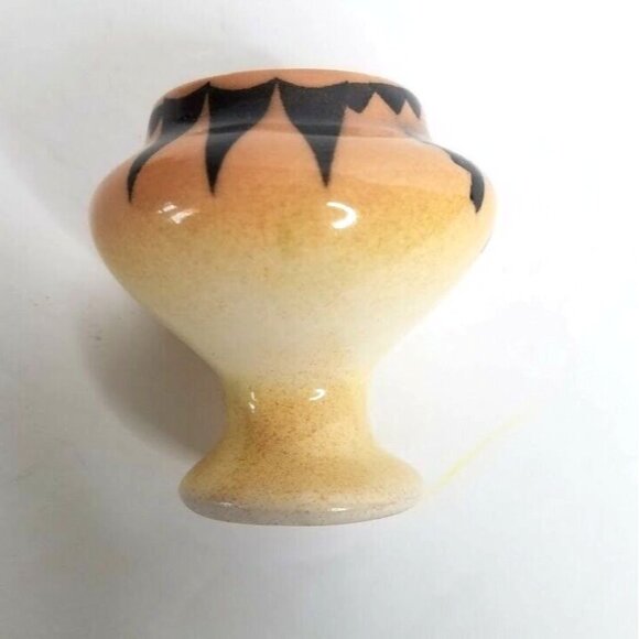 Navajo Miniature Pottery 2" Vase Vintage 87 Signed Yellowhair USA Tan Black - Picture 2 of 9